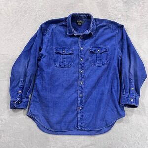 VTG 80s 90s Old Navy‎ Corduroy Shirt Men's XL Work Flap Button Pocket